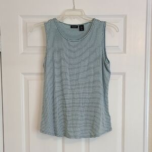 Jones & Co Jones New York - Green and White Striped Tank Top
